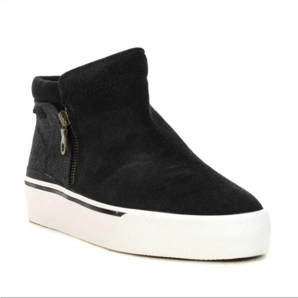 Keds Womens Cooper Black Suede/Canvas Zip Booties, Size 8.5, Excellent Condition